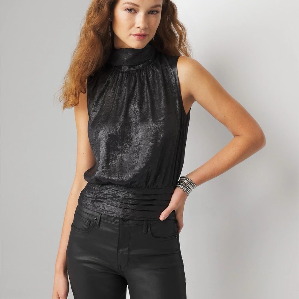 WHBM- Metallic banded bottom top (sold out in stores)-XL